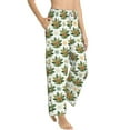 thumbnail image 2 of Uemuo Sloth Sitting Tropical Leaves Pattern Women's Wide Leg Palazzo Lounge Pants with Pockets Light Weight Loose Comfy Casual Pajama Pants-XX-Large, 2 of 9