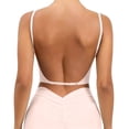thumbnail image 2 of IQOGKRN Women's Low Back Bras with Padded Removeable Wirefree Seamless Bra Backless Multiway Straps Convertible Bra Pink L, 2 of 8
