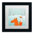 thumbnail image 2 of Trademark Fine Art "Winter Foxes" Canvas Art by Carla Martell, White Matte, Black Frame, 2 of 5