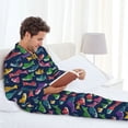 thumbnail image 6 of Picia Colorful Carp Streamer 1 Pattern Men’s Long-Sleeve Sleepwear Set - Soft 2-Piece Loungewear with Pockets, Comfy PJs for Relaxing Nights-Medium, 6 of 7