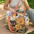 thumbnail image 2 of Pzuqiu Sunflower Yorkie Print Reversible Quilted Tote Bag for Women, Large Capacity Lightweight Orange Puffer Shoulder Handbag for Work Travel Shopping College Everyday Use, 2 of 7