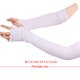 thumbnail image 3 of Sonducket 1 par de guantes sin dedos de alta elasticidad para brazo largo, múltiples colocaciones, manga de punto, protección para muñeca, montañismo guantes y mitones Volante Blanco, 3 of 6