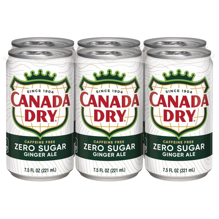 Canada Dry Zero Sugar Ginger Ale, Caffeine Free Soda Pop, 7.5 fl