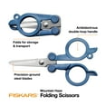thumbnail image 4 of Fiskars Folding Scissors with Double-Loop Handle Stainless Steel, 4", Mountain Haze Blue, 4 of 6