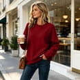 thumbnail image 2 of Oversized Crewneck Sweatshirts for Women Warm Comfy Fleece Cute Sweatshirts | No Hood Scoop Neck, Over Sized Loose Fitted, Lightweight Soft Cozy, Teens Juniors Boyfriend,M, 2 of 6