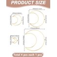 thumbnail image 2 of 4Pcs 4 Sizes Golden Moon Shaped Dream Catcher Metal Hoops Christmas Theme Iron Moon Links Wreath Macrame Hoop Rings for DIY Craft Wedding Wall Hanging Decorations 42~175x49~200x3mm, 2 of 4