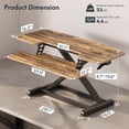 thumbnail image 3 of FitStand Home Office Height Adjustable Standing Desk Converter Special Walnut 42" U-Shape with Keyboard Tray, 3 of 7