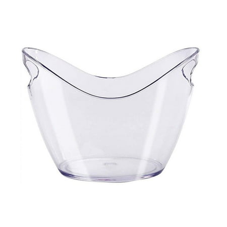 

TureClos Clear Plastic Ice Bucket 4L Storage Holder for Wine Champagne and Beer Bottles