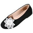 thumbnail image 2 of Miluxas Flats for Women Dressy Flowers Decorative Closed Toe Flats Comfortable Light Faux Suede Slip On Ballet Flats Black 9(42), 2 of 8