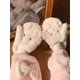 thumbnail image 5 of Pantuflas de algodón con forma de conejito para niña, divertidas y lindas, antideslizantes, para el hogar, para interiores, cálidas, de lana, para invierno, 5 of 5