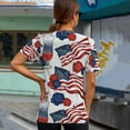 thumbnail image 3 of EQWLJWE Hauts d'Été pour Femmes Hauts pour Femmes Liquidation T-shirt Décontracté pour Femmes Jour de l'Indépendance Imprimé Col Rond Manches Courtes Pull Blouse Hauts, 3 of 6