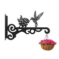 thumbnail image 2 of Elegant Bird Pattern Wall Hooks -  Metal Plant Hangers for Indoor & Outdoor - Rust-Resistant Bracket for Plants, Feeders, Chimes, Lanterns (1, Black), 2 of 8