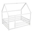 thumbnail image 7 of House Full Bed, Full Size Bed with Roof and Fence Guardrails, Wood Bed Frame for Teens, Girls & Boys, Easy Assembly (Gray), 7 of 7