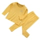 thumbnail image 1 of Jumpingount Ropa interior térmica para niños, cuello elástico, Otoño Invierno, hogar, oficina, escuela, Tops, ropa inferior, pantalón, traje Pijama Amarillo 100cm, 1 of 6