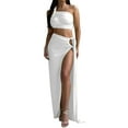 thumbnail image 1 of Conjunto sexy de top sin espalda y falda ajustada con abertura - Conjunto de dos piezas, sin tirantes, cintura alta, para discoteca/fiesta/uso diario, 1 of 6