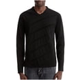 thumbnail image 2 of Hombres Sólido Manga larga Casual Cuello en V Moda Jersey Camiseta Blusa Tops Pompotops oipoqjl8550, 2 of 7