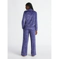 thumbnail image 3 of Joyspun Women’s Stretch Velour Notch Collar Long Sleeve Pajama Set, Sizes XS to 4X, 3 of 5