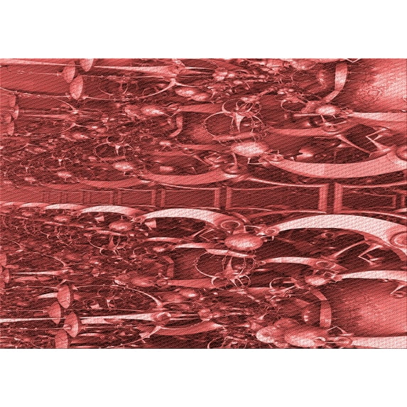 Ahgly Company Indoor Rectangle Patterned Valentine Red Area Rugs, 2' x 5'