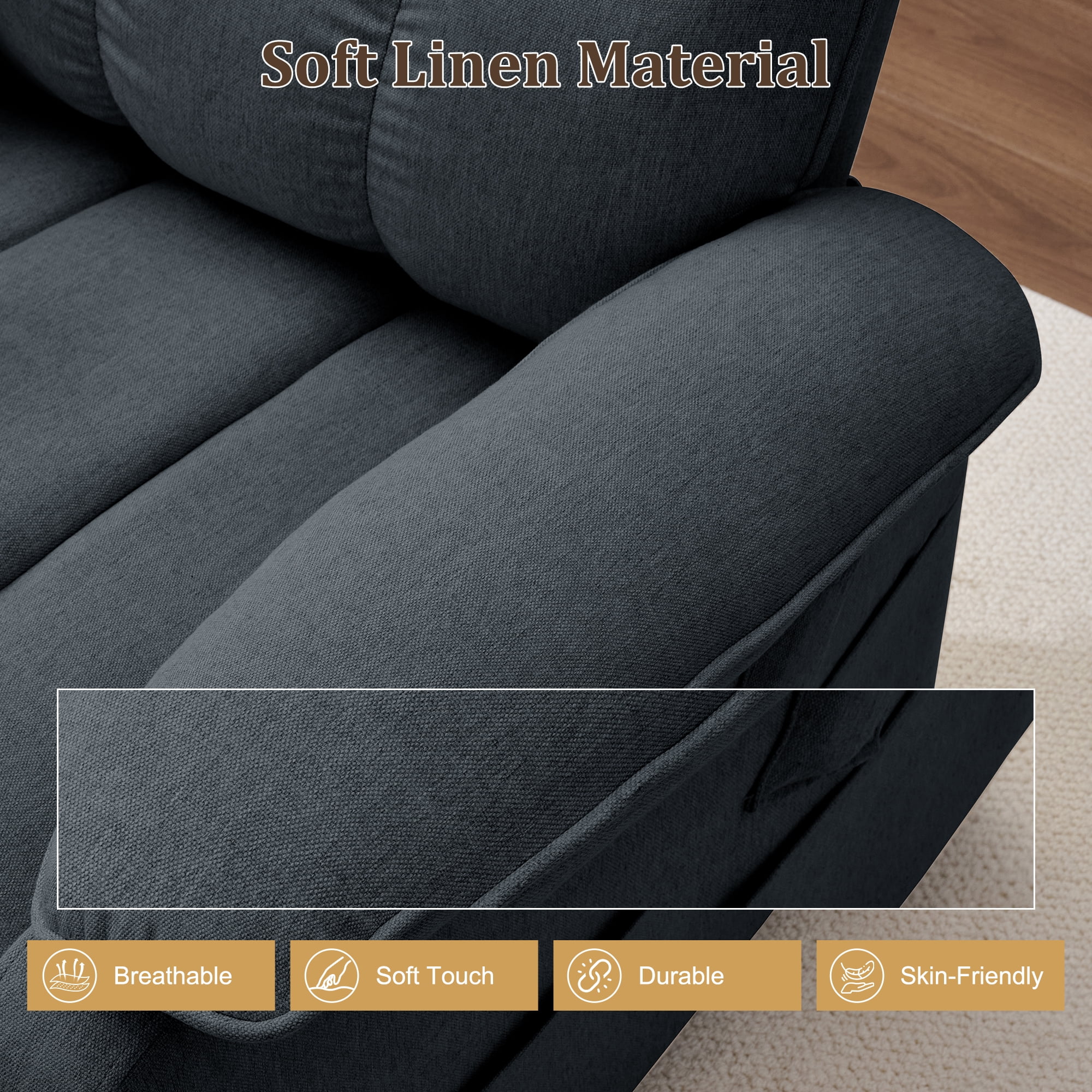 Korser Small Power Lift Recliner Chair for Elderly with Side Pockets Lift Chair for Small Spaces for Living Room,Linen,Dark Grey