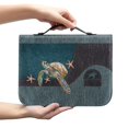 thumbnail image 2 of HELLHERO Sea Turtle Bible Cover Zippered Pockets for Church Outdoor Study Christian Prayer, PU Leather Portable Church Bible Bag, 2 of 12