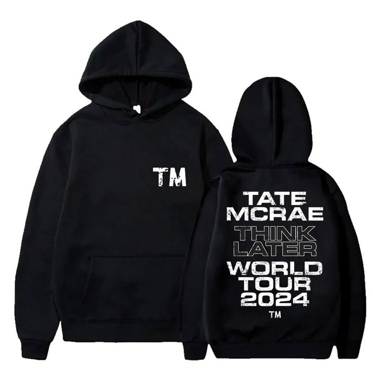 Tate McRae T8 World Tour Hoodies Think Later Logo Merch
