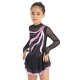 thumbnail image 4 of ZDHoor Kids Girls Shiny Rhinestone Mesh Tutu Figure Skating Dress,Sizes 6-16 Pink 8, 4 of 7