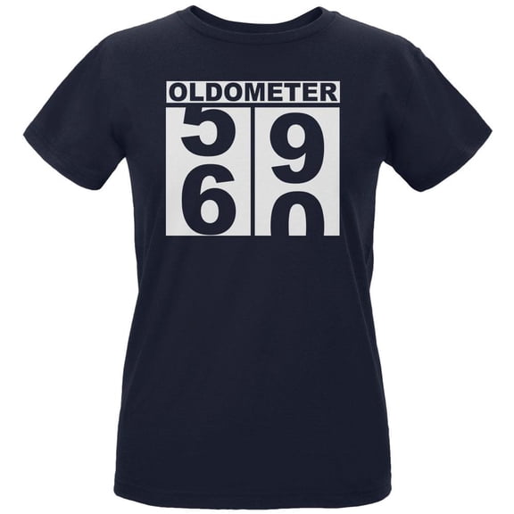 Milestone Birthday Oldometer Odometer Turning 60 Womens Organic T Shirt Navy LG