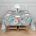 thumbnail image 3 of Green Pioneer Flower and Leaf Square Tablecloth,Waterproof Square Table Cover,Wipeable Spillproof Washable Table Cover for Home Kitchen Party Decor 42"X42"(107x107cm), 3 of 6