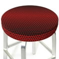 thumbnail image 3 of Bingfone13 Inch Padded Round Bar Stool Cover Cushion With Elastic Fabric Round Chair Seat - Red Geometric Perforated Square, 3 of 7