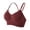 Deep Red, variant on Seamless Wireless Bra Adjustable Strap Soft Stretch Fabric Comfort Fit V Neck Non Padded Everyday Wear Support Pink 34