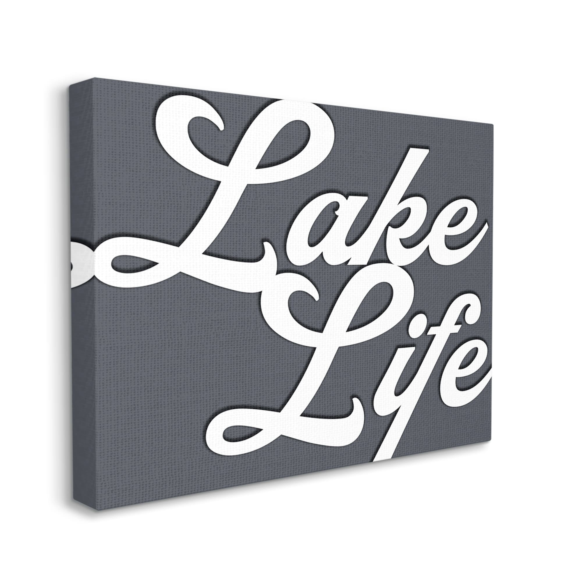 Stupell Lake Life Nautical Phrase Landscape Painting Gallery Wrapped Canvas Print Wall Art