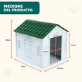 thumbnail image 2 of Casa para Perro Chico MascoAmigo para Exterior Térmica con ventilación, Resistente a la Intemperie con Techo Triangular para Lluvia, Verde, 2 of 8