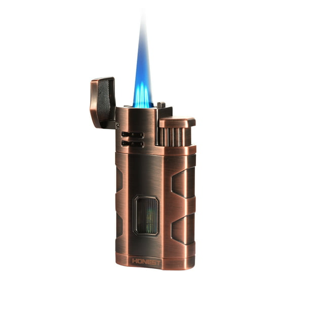 Tålmodighed fritid radium Ambrogio.L Triple Jet Torch Lighter with Cigar Cutter Punch, Cigar  Cigarette Lighter Visible Gas Tank, Adjustable Gas Tank, Gas not  Included,Bronze - Walmart.com