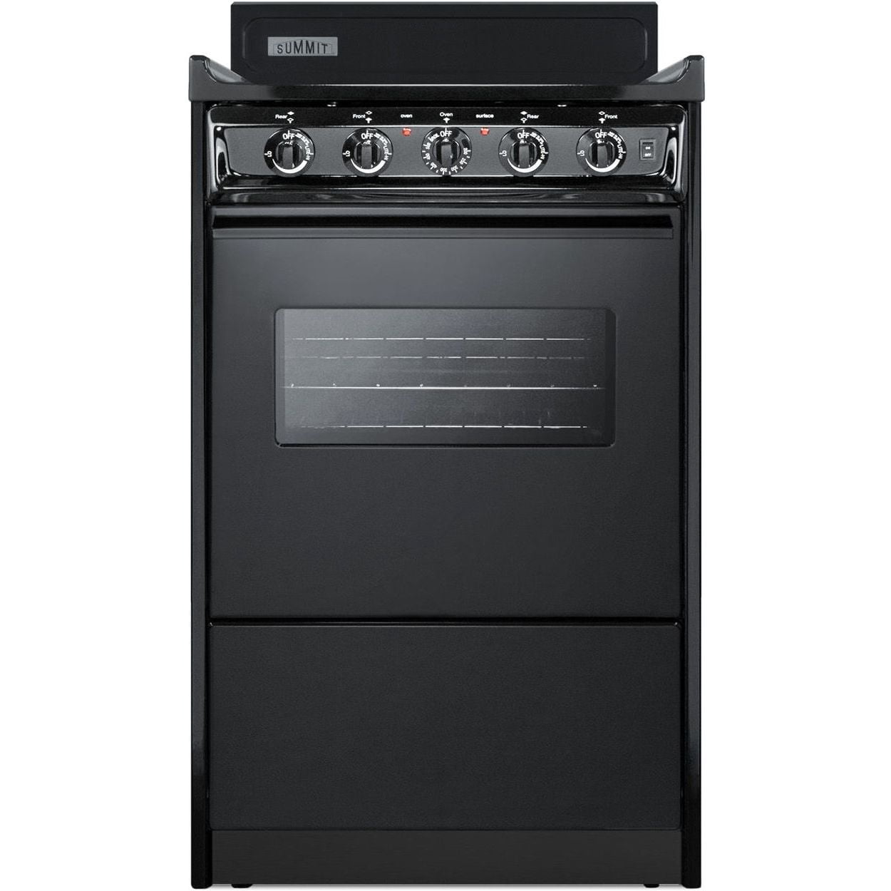 Summit Appliance TEM110CW 20 in. Electric Range with Oven Window, Interior Light & Lower Storage Compartment, Black