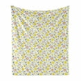 thumbnail image 1 of Daisy Soft Flannel Fleece Throw Blanket, Summer Flower Blossom Leaves Pastel Toned Spring Celebration Motif, Cozy Plush for Indoor and Outdoor Use, 70" x 90", Night Blue Baby Pink, by Ambesonne, 1 of 6