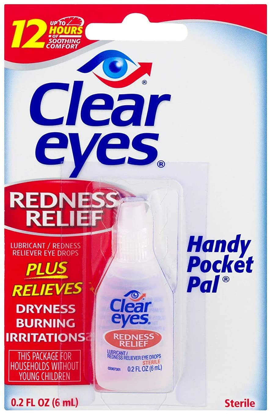Clear Eyes Redness Relief Eye Drops Handy Pocket Pal 0.20 oz (12 Pack)