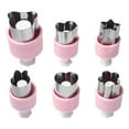 thumbnail image 2 of Ludlz 6Pcs Vegetable Cutter Shapes Set Stainless Steel Press-type Mini Cookie Cutter Fruit Cookie Pastry Stamp Mold Kids Baking Food Supplement Tools Accessories, 2 of 8