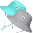 thumbnail image 4 of Gorro solar para bebé de 55 cubos, 2 unidades, secado rápido, UPF 50+, 0-6 meses, 4 of 8