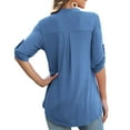 thumbnail image 3 of VERABENDI Women's Tops Plus Size 3/4 Length Long Sleeve Shirts Dressy Casual V Neck Tunic Blouses (M-4XL), 3 of 4