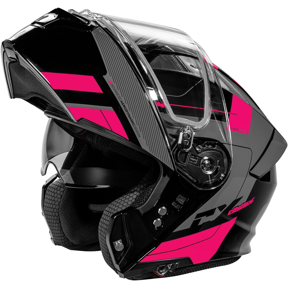 Castle CX935 Raid Modular Snow Helmet w/Heated Electric Shield Gloss Pink Glo/Charcoal SM