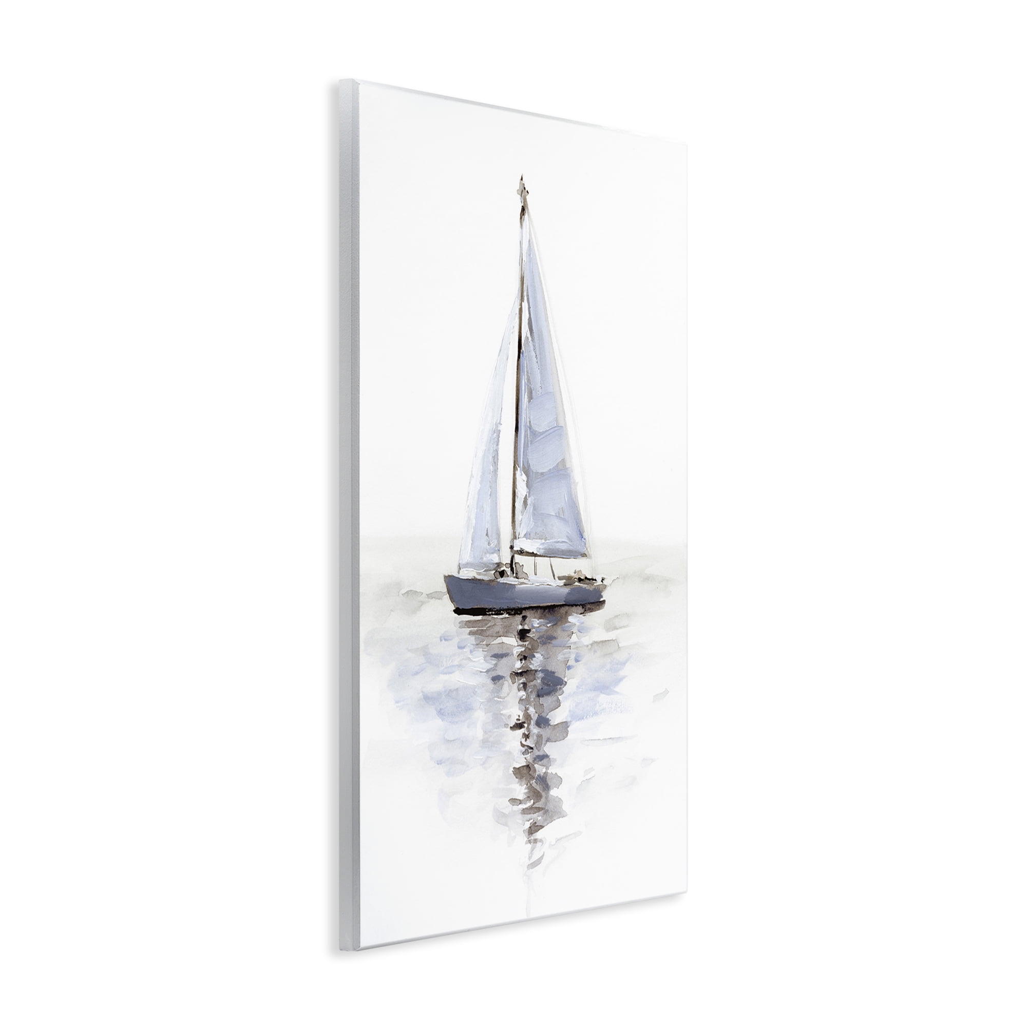 Stupell Industries Minimal Sailboat Reflection Transportation Painting Unframed Art Print Wall Art, 10 x 15