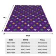 thumbnail image 3 of Honeii Purple Mardi Gras Print Fleece Blanket - Throw Blanket for Bed, Sofa, Couch, Camping, and Travel , Microplush Ultra Soft Warm Blanket-80"x60", 3 of 7