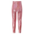 thumbnail image 2 of YONGHS Kids Girls Shiny Metallic Stretchy Dance Pants Disco Leggings Footless Skinny Tights Trousers Red 5-6, 2 of 7