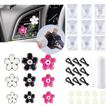 9 Pieces Cute Flowers Car Air Vent Clips Air Conditioning Outlet Clip Air Fresheners for Car Interior Accessories