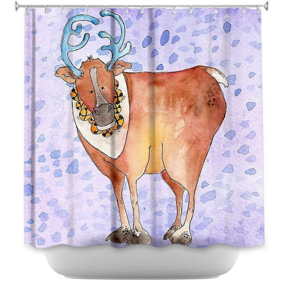 Shower Curtains - DiaNoche Designs - Reindeer Purple