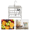thumbnail image 5 of Stainless Steel Free Standing Single Bowl Kitchen Sink with Workbench & Storage Shelves, Commercial Restaurant Utility Sink for Laundry Room, Backyard, Garages, 5 of 14
