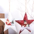 thumbnail image 2 of Wosthever Adornos de estrella de árbol de Navidad, colgantes de vacaciones de Año Nuevo, diseño de escena interior, colgante de Navidad de Muñeco de nieve, 2 of 6