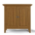 thumbnail image 6 of Simpli Home Redmond 32 inch Wide Solid Wood Transitional Low Storage Cabinet in Light Golden Brown, 6 of 7