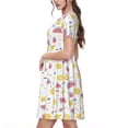 thumbnail image 2 of Fotbe Watermelon And Lemon Vestido Largo de Moda para Mujer, Vestido Tipo Camiseta con Manga Corta y Estilo Casual a Rayas y Bloques de Color, 2 of 6
