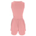 thumbnail image 5 of Conjunto de dos piezas para mujer con chaleco de cuello redondo y pantalones de cintura alta: para salidas informales, verano, para combinar con zapatillas deportivas, fácil de cuidar., 5 of 5